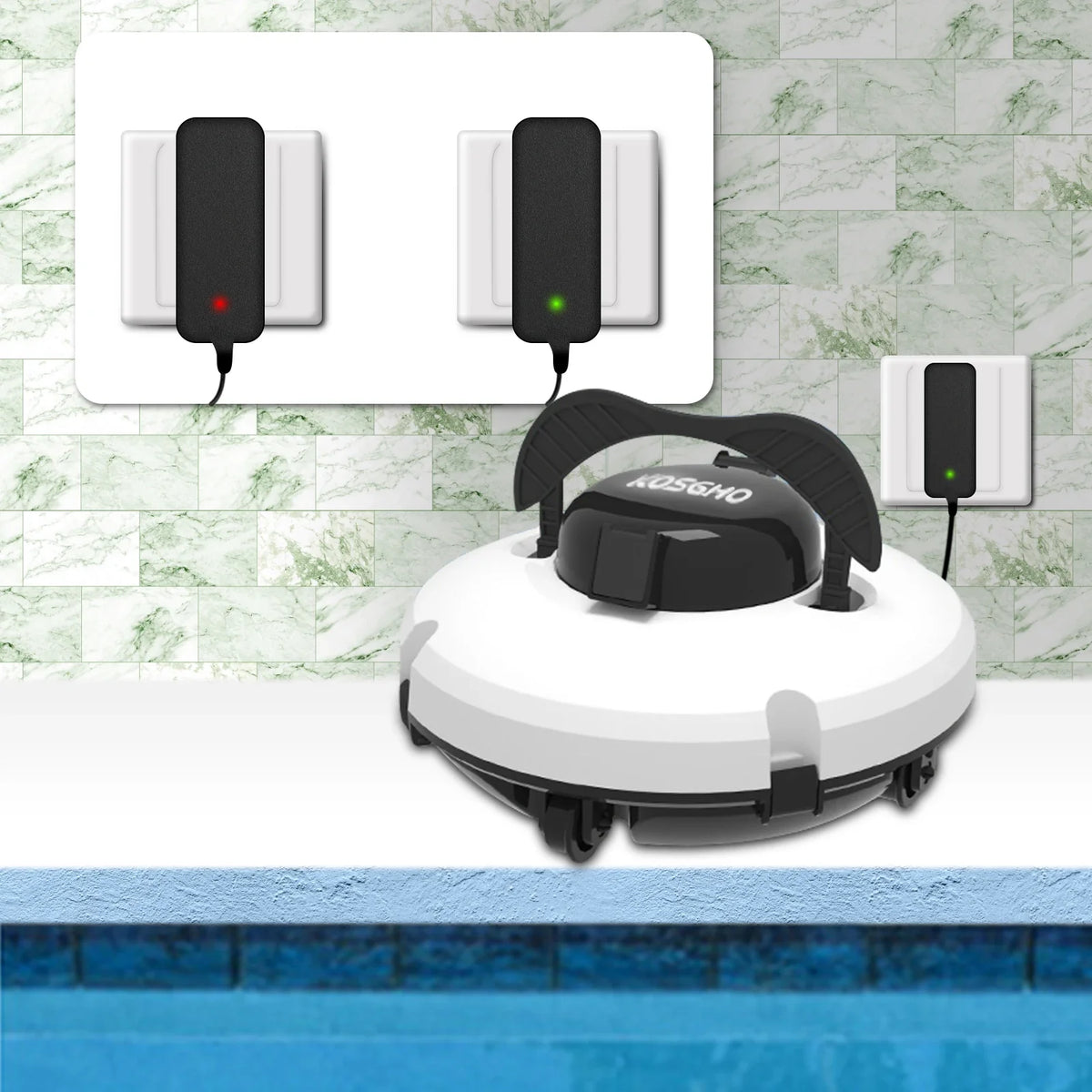 Smart Cordless Robotic Pool Cleaner – Dual Motors & 5200mAh Robotic Pool Cleaner Qme