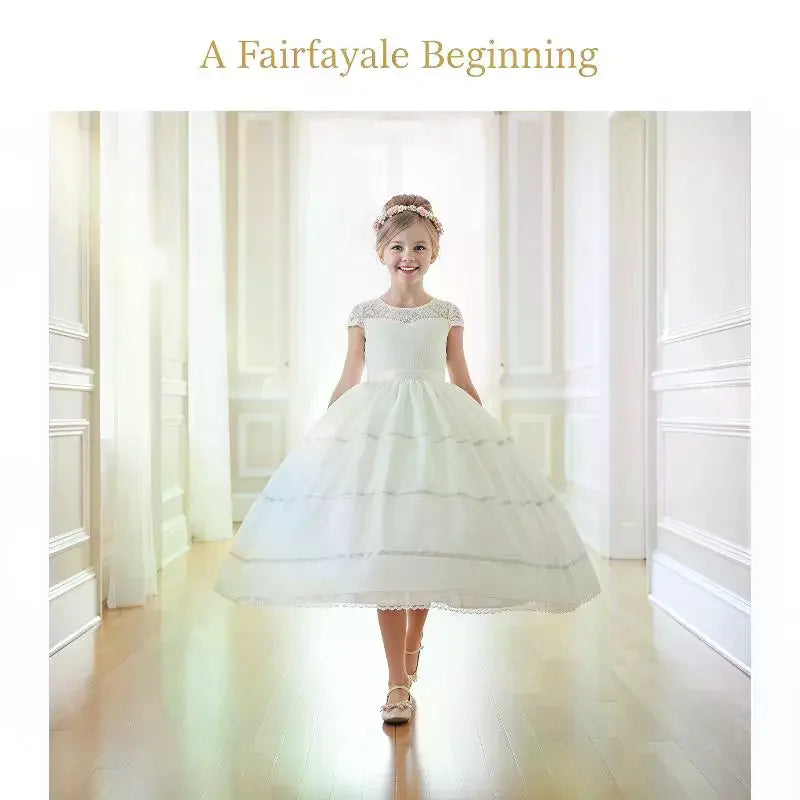 Girls White Lace Petticoat Skirt | Adjustable Princess Underskirt Girls Petticoat Skirt Qme