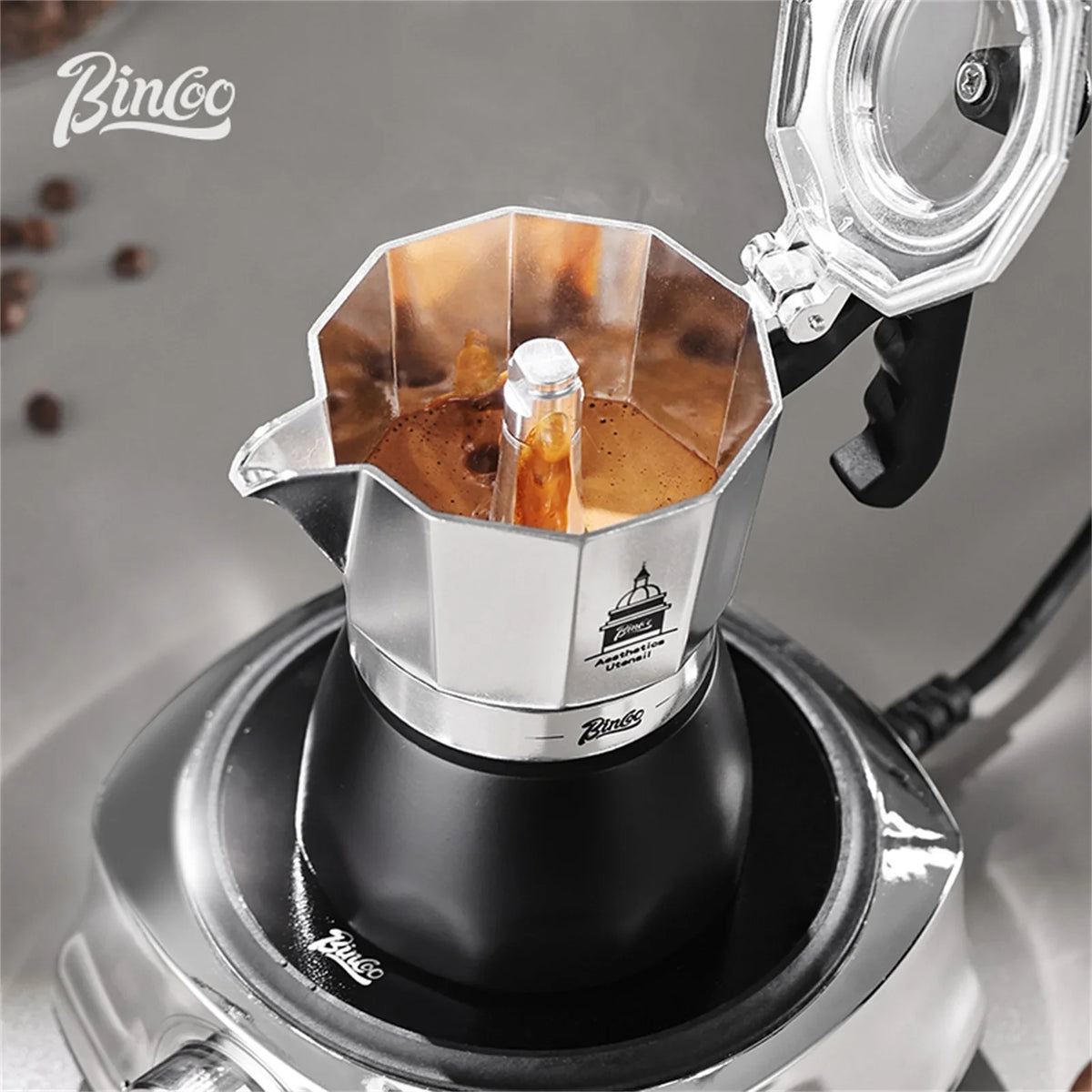 Bincoo Double Valve Ceramic Moka Pot – Espresso Coffee Maker Moka Pot Qst