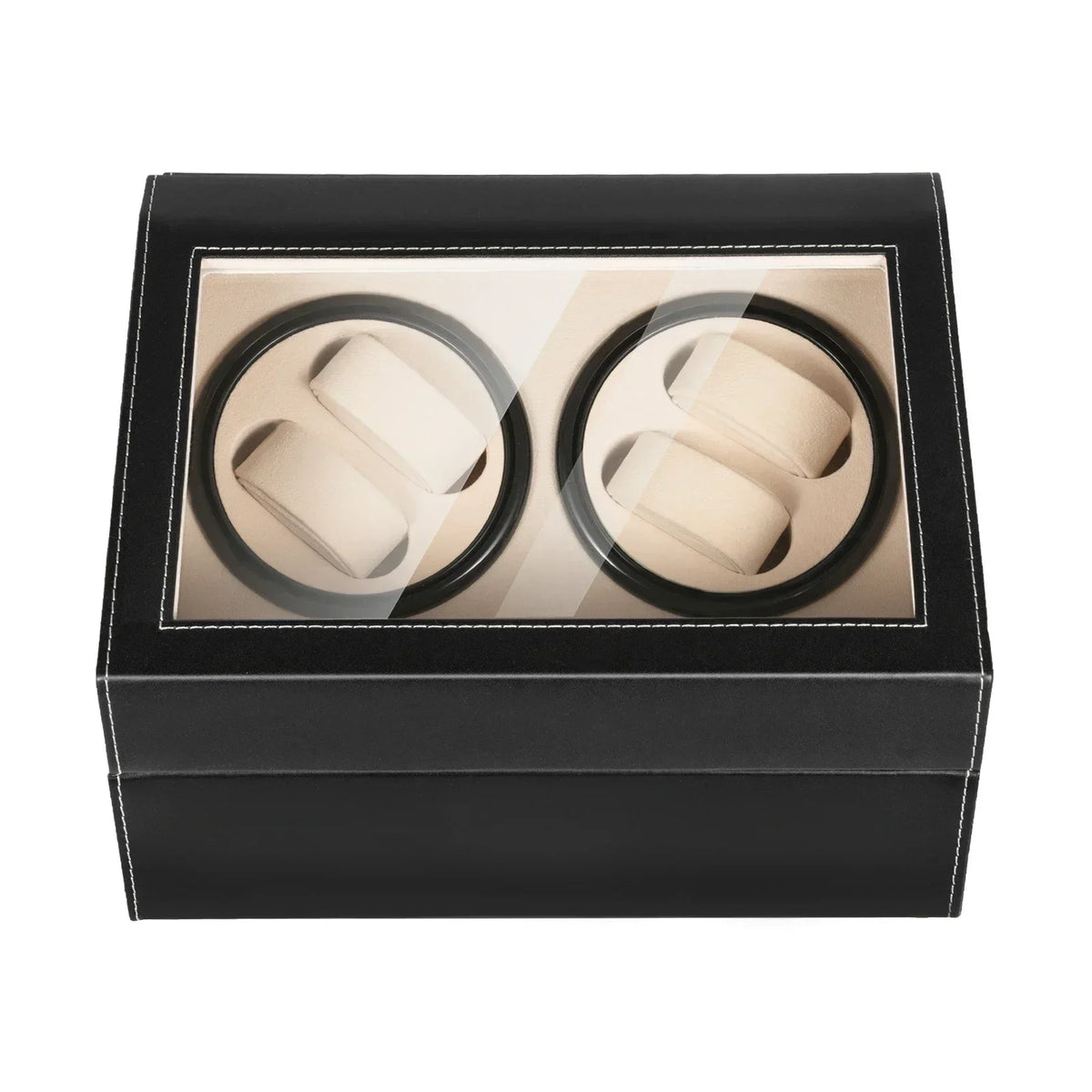 4+6 Automatic Watch Winder Box – PU Leather & Wood Case Watch Winder Box Qme A style