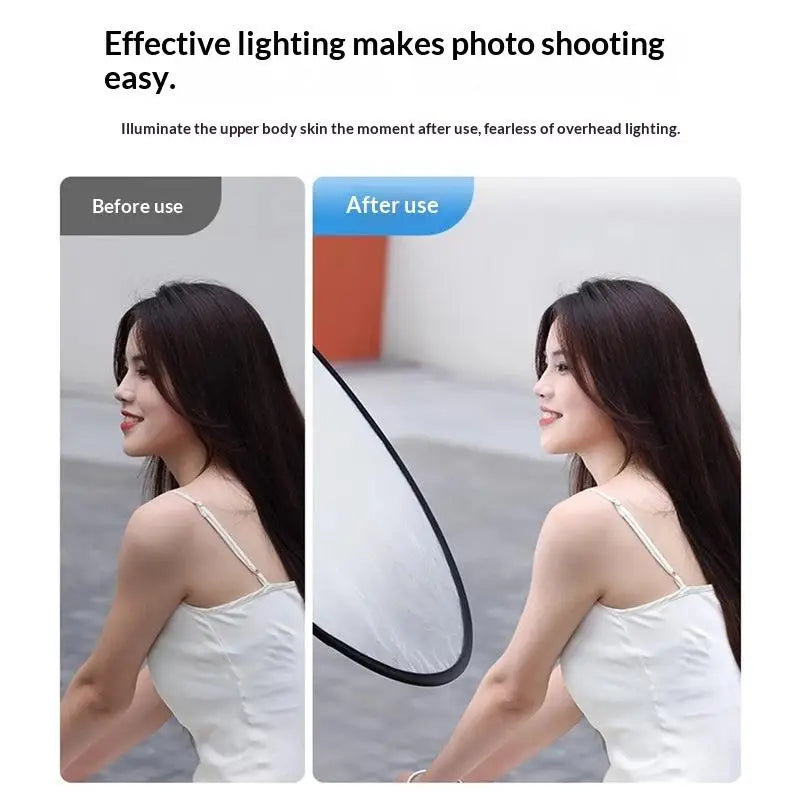 Collapsible Round Photography Reflector & Diffuser – 4 Surfaces Photography Reflector Qme