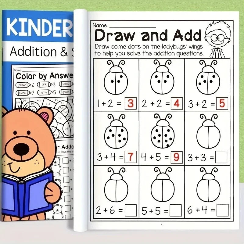 32-Page Kids Math Workbook – Addition & Subtraction Activities Kids Math Workbook Qme