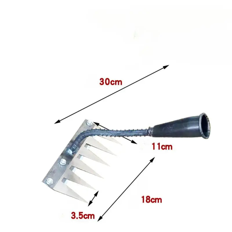 Steel Garden Weeding Rake & Hoe – 5 or 6 Teeth Garden Rake Hoe Qme 6 Tines
