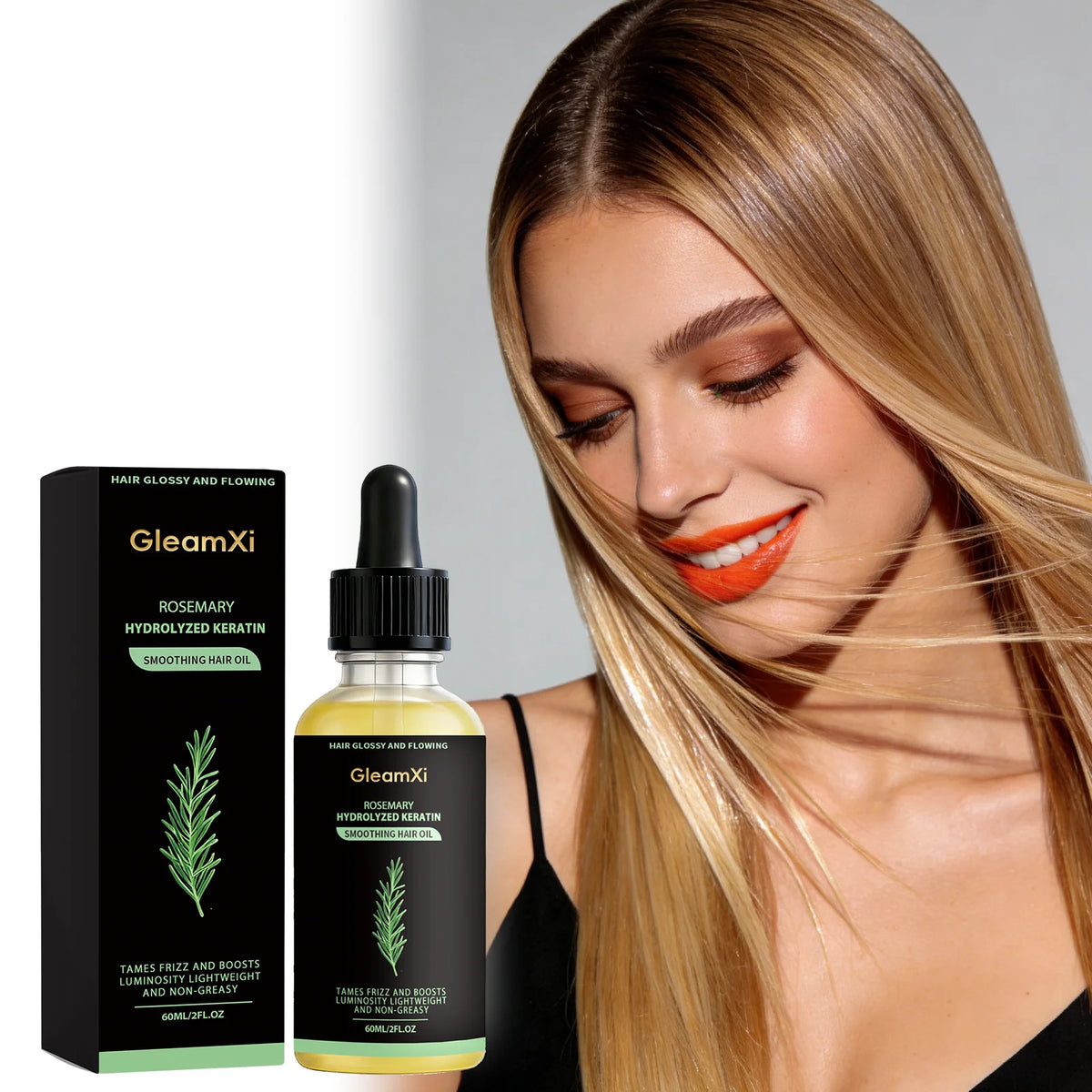 Gleamxi Rosemary Hair Growth Serum 60ml – Men & Women Hair Growth Serum Qst