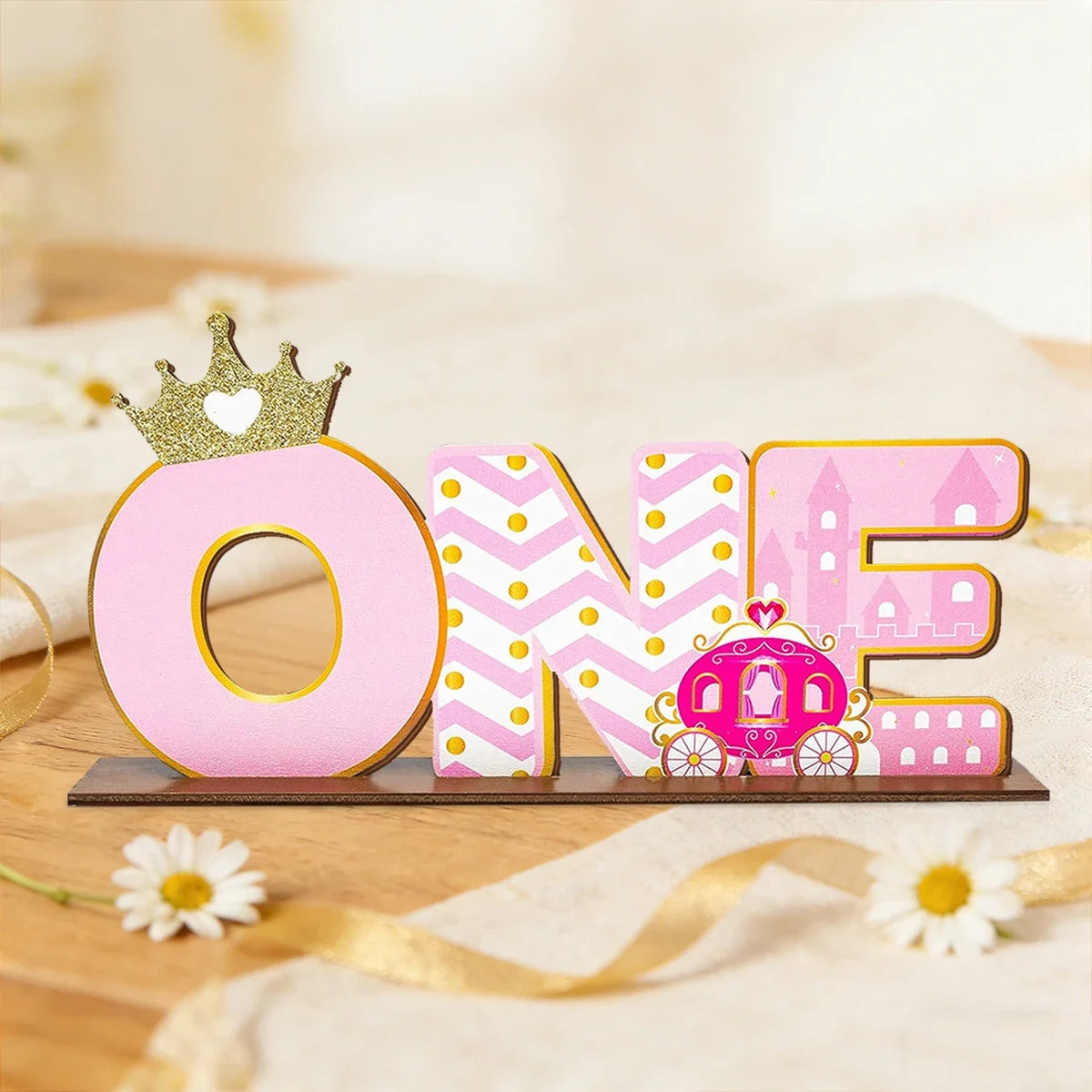 Pink Princess Wooden Desktop Decoration – Crown & Carriage Wooden Desktop Decor Qme Default Title