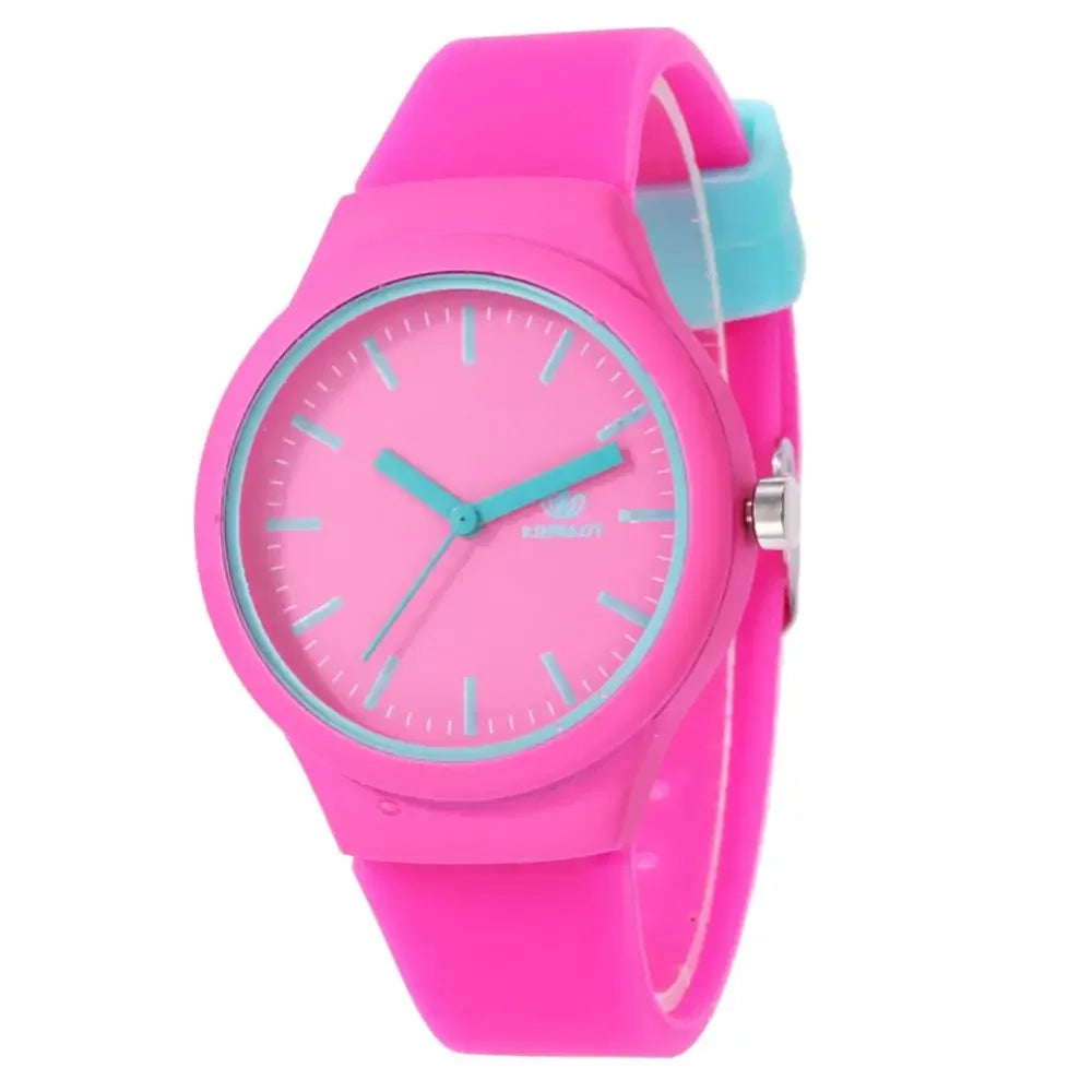 Round Dial Quartz Wrist Watch – No-Number Face, 7 Colors Quartz Wrist Watch Qme 6