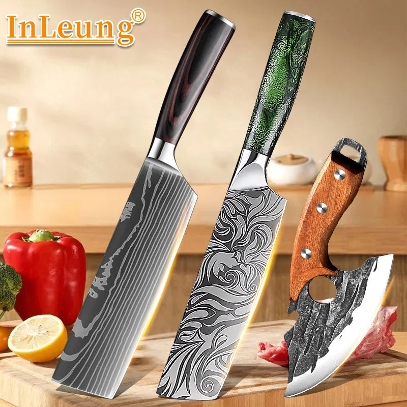 Damascus Pattern Chef Knife – Sharp Japanese-Style Kitchen Knife Chef Knife Qst