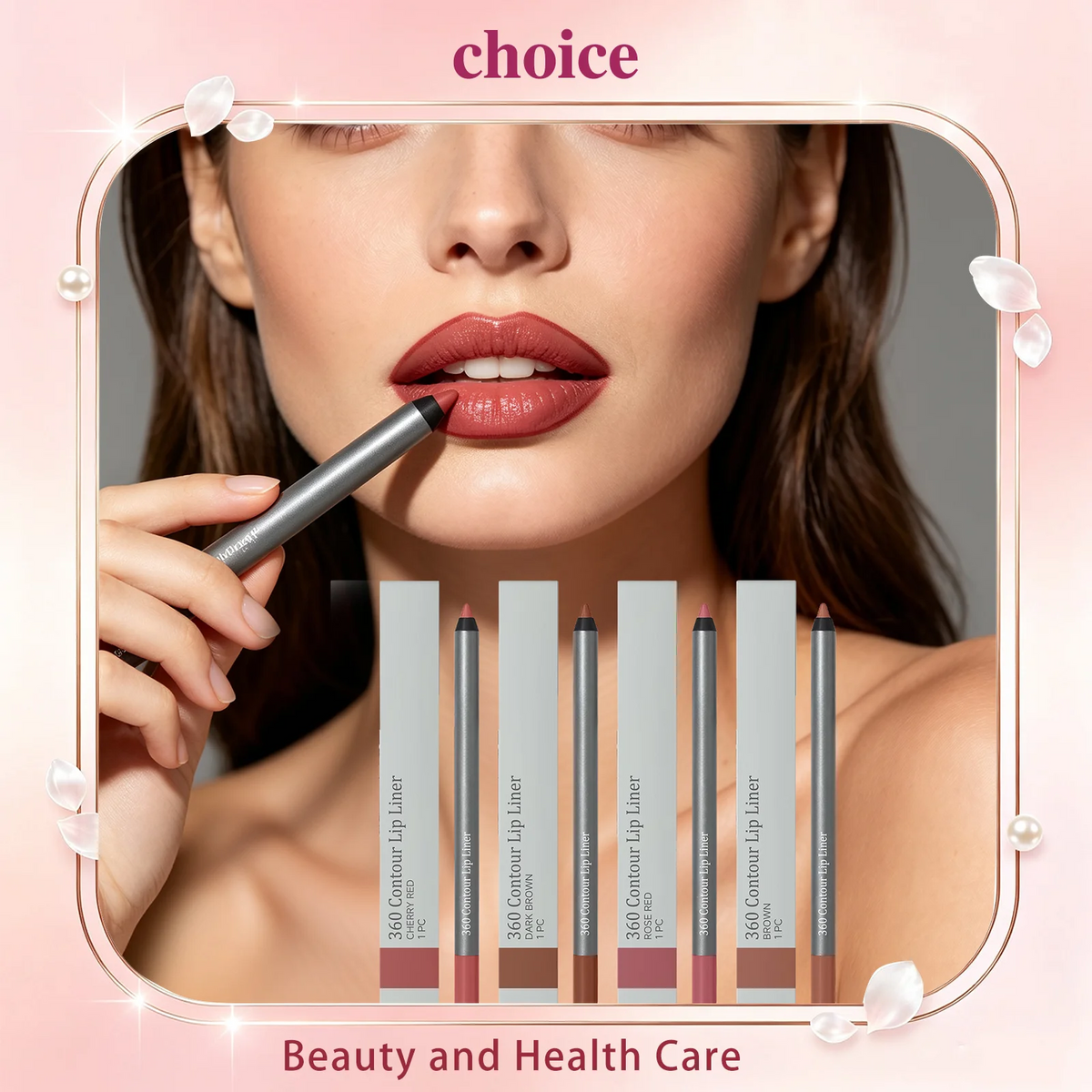 Waterproof Matte Lip Liner Set – 4 Colors, Long-Lasting Lip Liner Set Qst