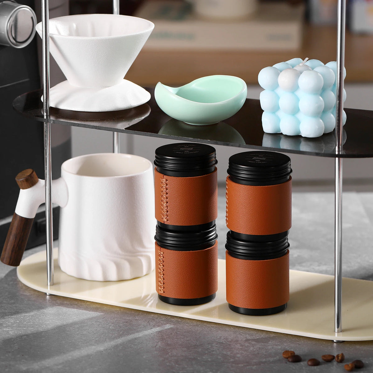 Bincoo 80ML Mini Airtight Coffee Canisters 2-Pack | Portable Coffee Storage Canister Qst