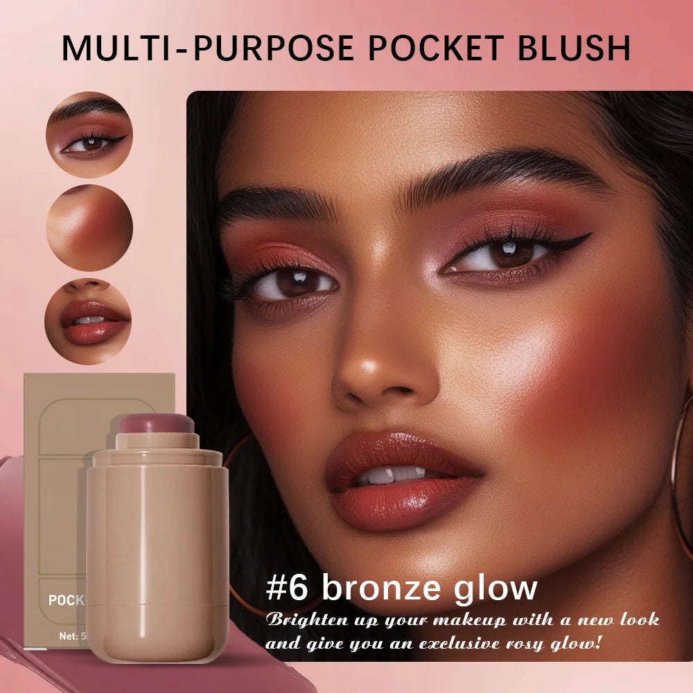 Lakerain Cream Blush Stick – Multi-Use Lip & Cheek Color Cream Blush Stick Qst