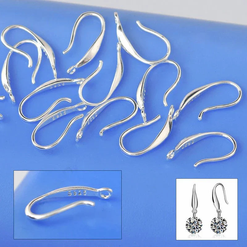 925 Sterling Silver Smooth Hook Ear Wires – DIY Findings Earring Findings Qme Default Title