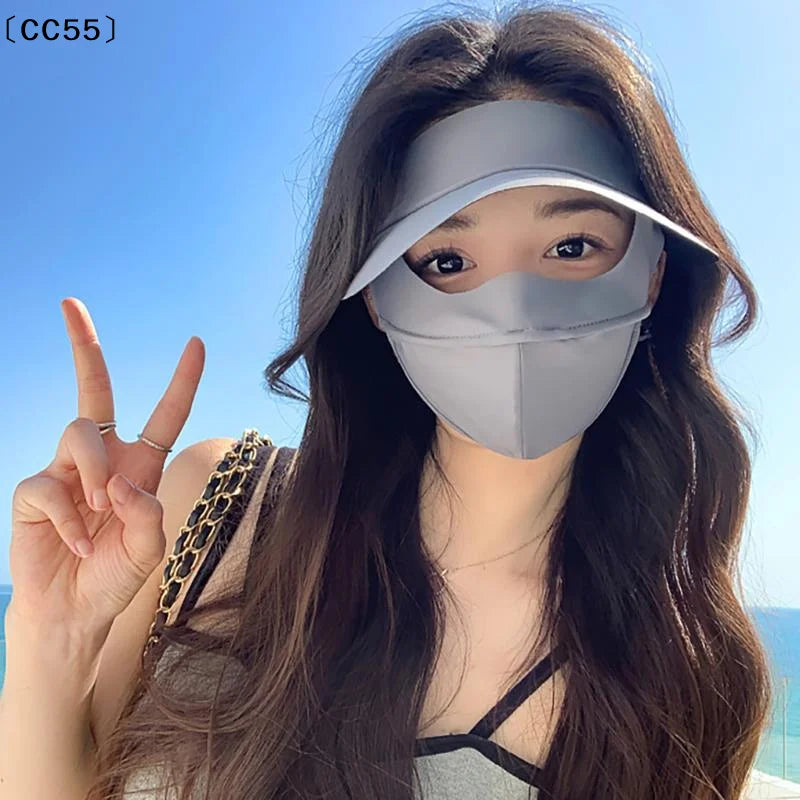 Ice Silk UPF50+ Full Face Sun Mask – UV & Neck Coverage Sun Protection Mask Qst