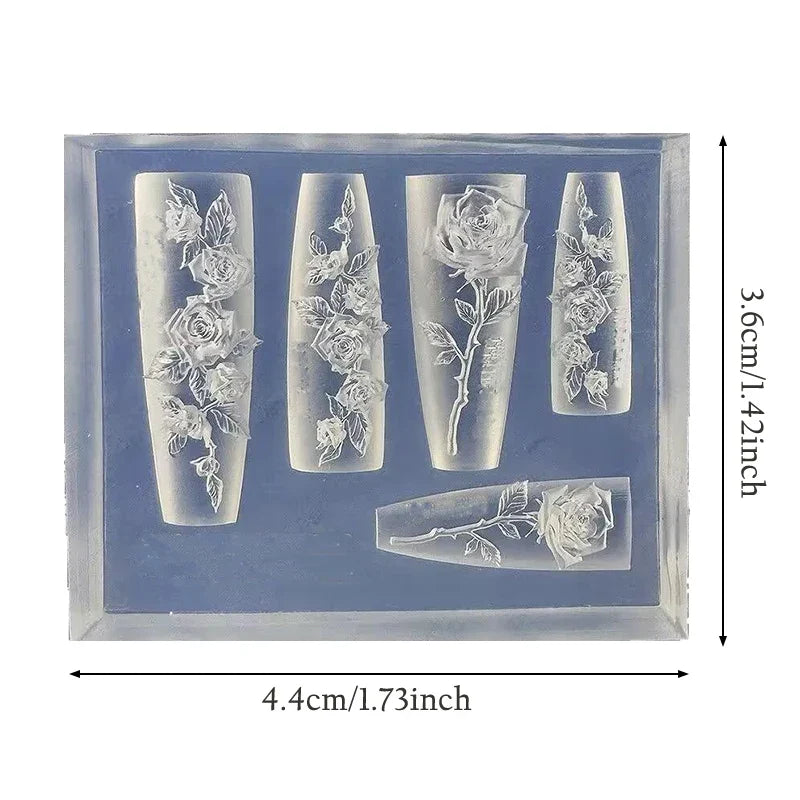 Silicone Rose Flower Nail Art Mold – DIY Resin Charm Mold Nail Art Mold Qme one size