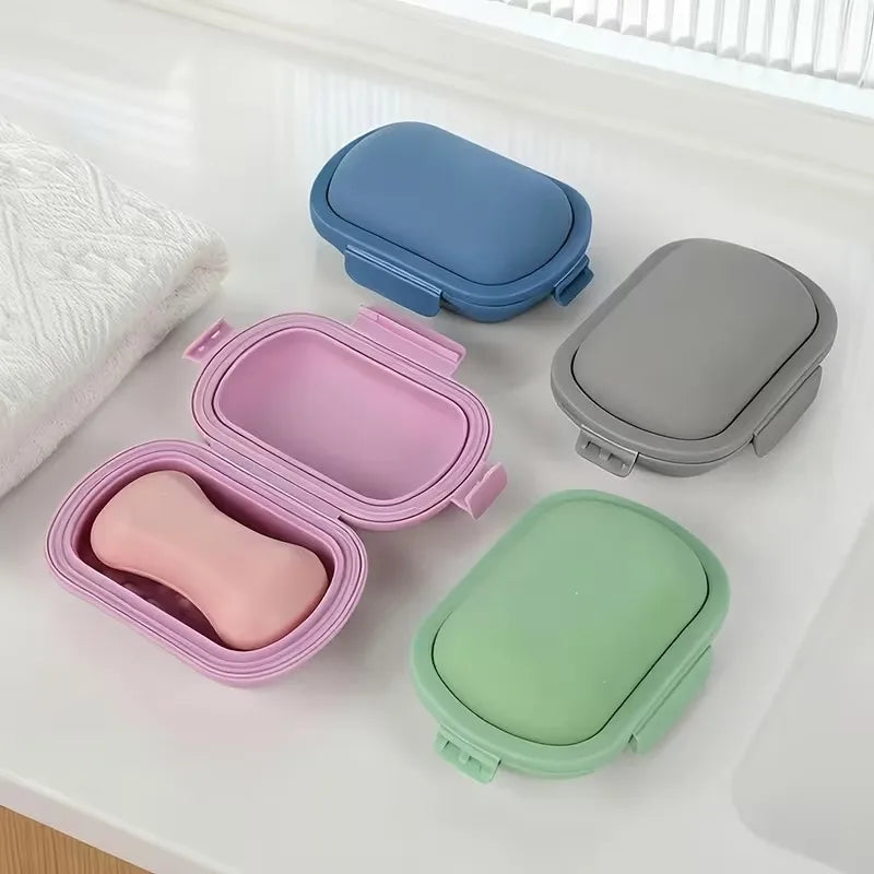Portable Flip Soap Dish – Leak-Proof Silicone Travel Soap Case Travel Soap Dish Qme