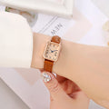 Women's Retro Roman Numeral Blue Needle Square Quartz Watch Women's Fashion Watch Qme 3