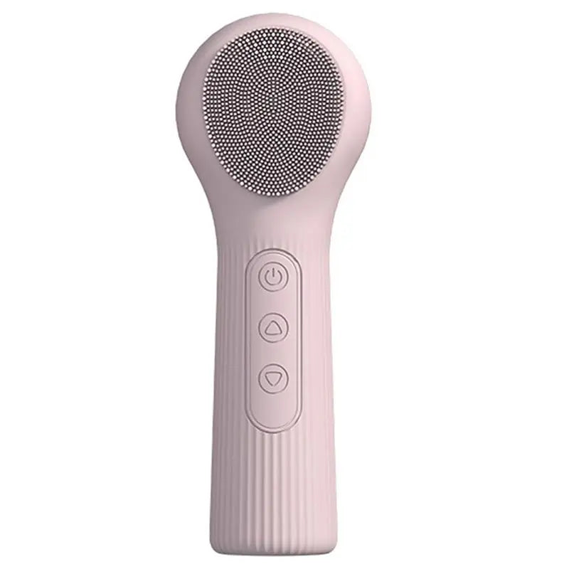 2-in-1 Electric Silicone Facial Cleansing Brush with Heat Massage Facial Cleansing Brush Qst Pink