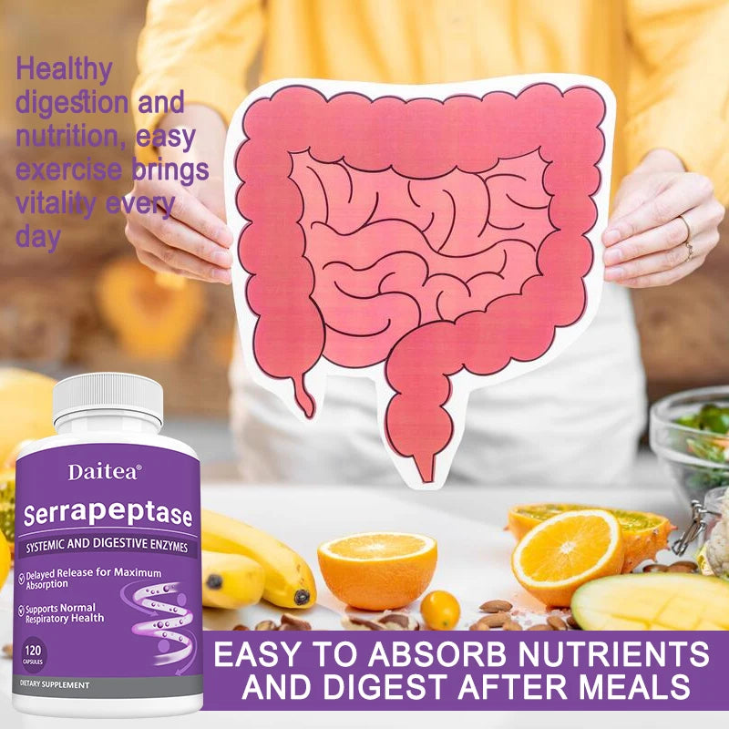 Serrapeptase Delayed Release Capsules | Proteolytic Enzyme Enzyme Supplement Qst