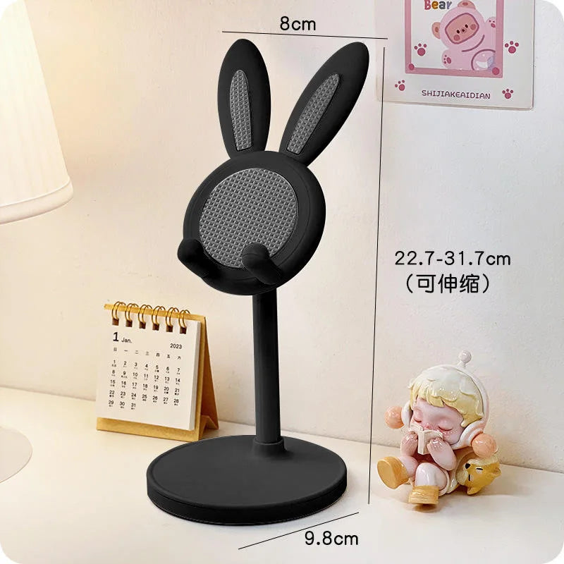 Rabbit Desktop Phone Stand Holder – iPhone 13 14 & Samsung Phone Stand Qme Black