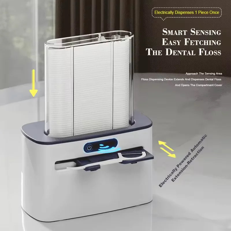 Smart Sensor Auto Dental Floss Dispenser – USB Rechargeable Floss Dispenser Qst
