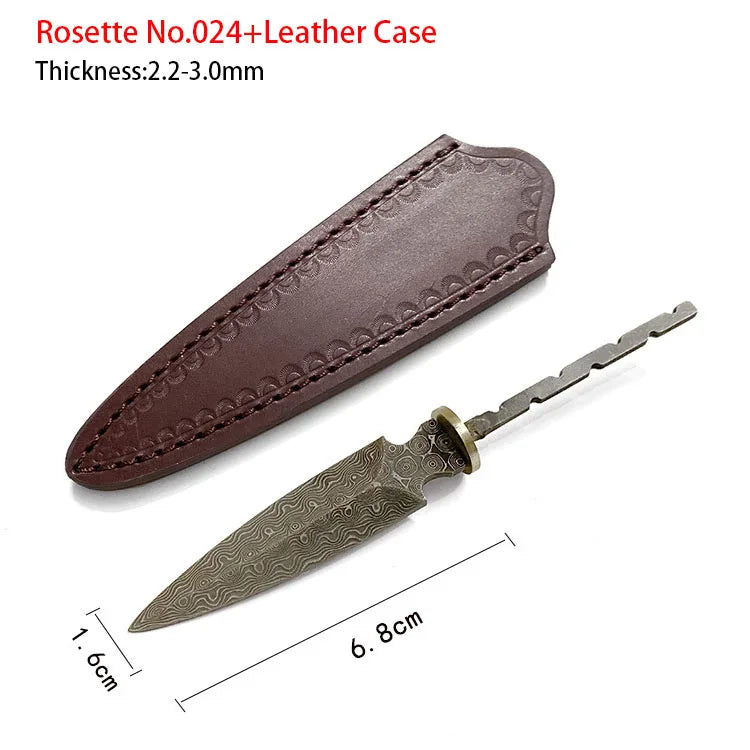 Damascus Steel Tea Knife Blank – DIY Tea Needle Tool Tea Knife Blank Qst No.024 With Case