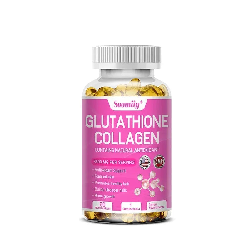 Glutathione Collagen Capsules – Skin Brightening & Anti-Aging Skin Care Supplement Qst 60 count-1 bottle