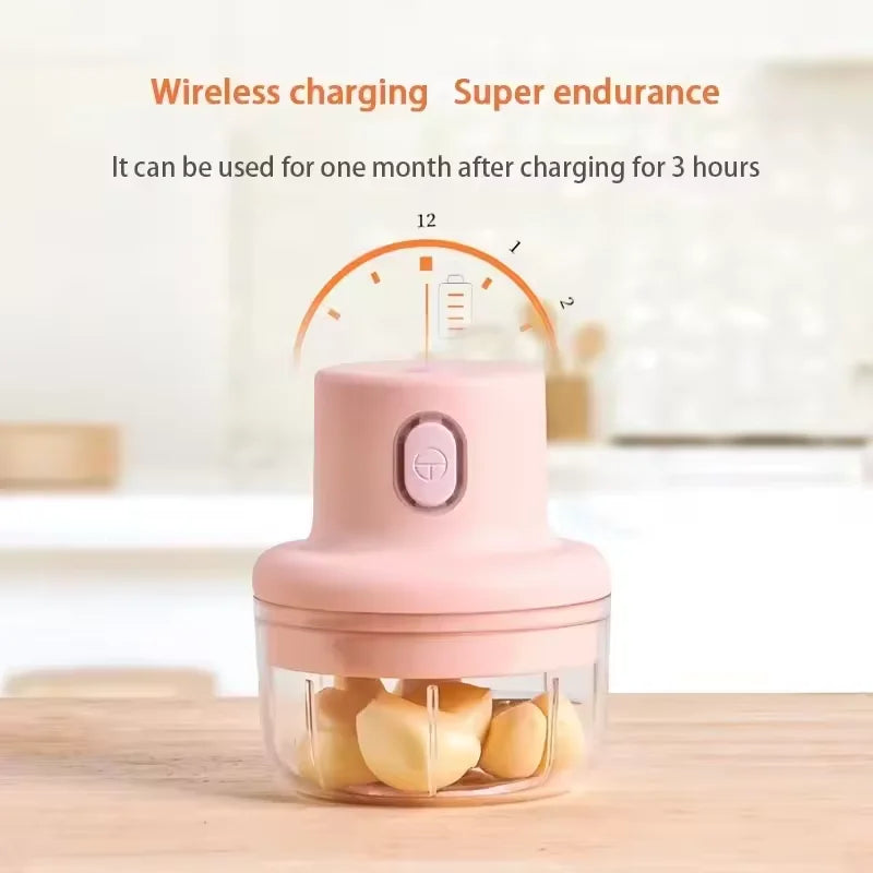 Electric Garlic Crusher USB Wireless Mini Food Chopper Electric Food Chopper Qst