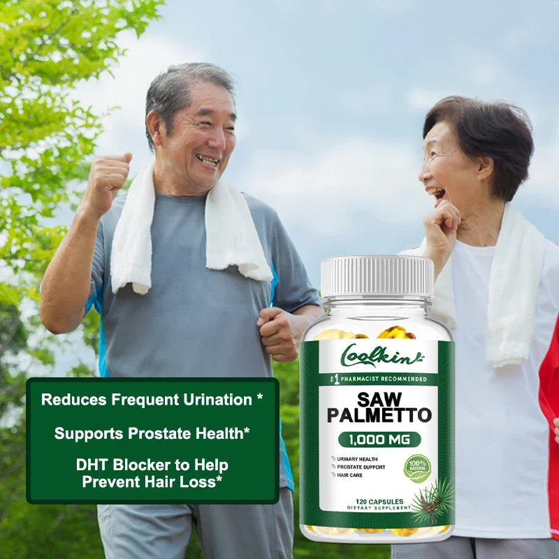 Coolkin Saw Palmetto 1000mg Capsules – Hair & Prostate Support Herbal Supplement Qst