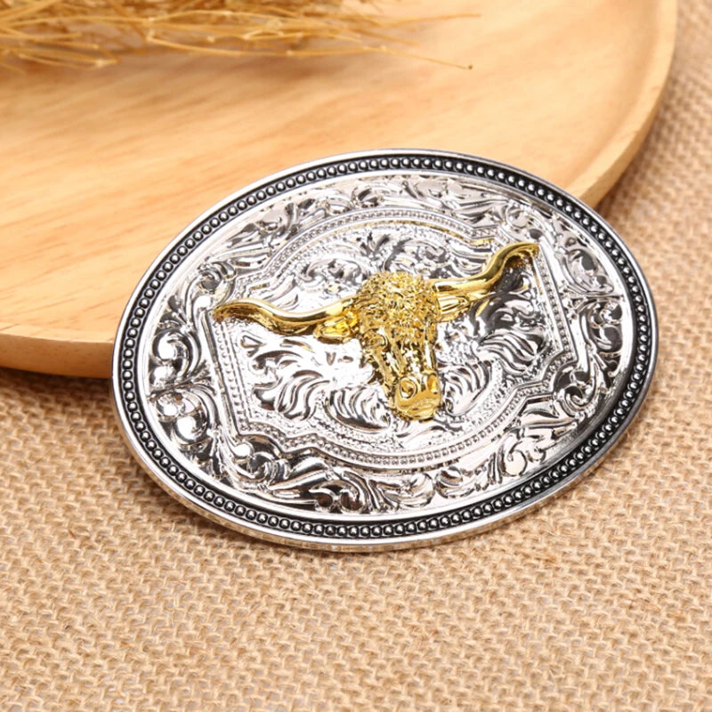 Western Belt Buckle – Longhorn Bull Eagle Alloy Cowboy Western Belt Buckle Qst