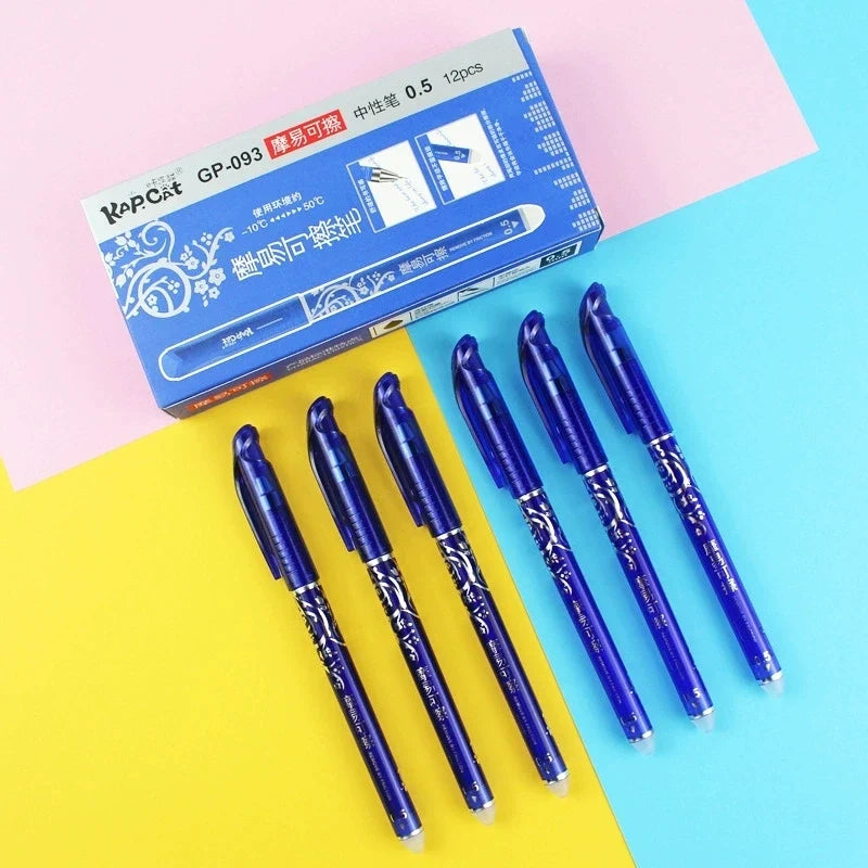 Blue Needle-Tip Erasable Gel Pens – Kawaii School Stationery Erasable Gel Pens Qme