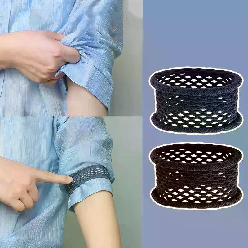 Elastic Mesh Shirt Sleeve Holder Bands | Anti-Slip Arm Clips Sleeve Holder Bands Qme