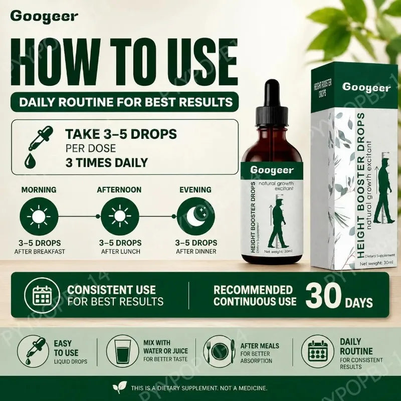 Googeer Vitamin D3 & Calcium Citrate Liquid Drops 30ml Liquid Vitamin Drops Qst