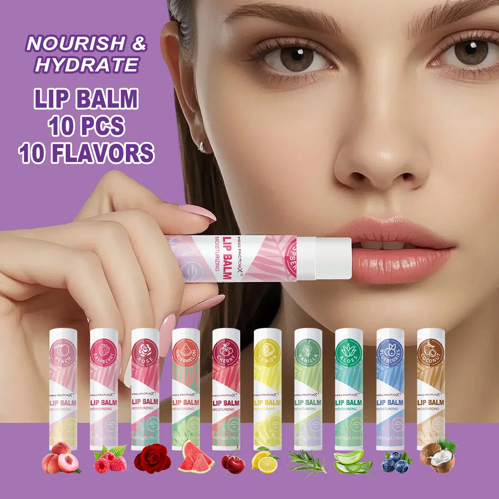 Women's 10-Set Gift Box: Hand Cream, Lipstick & Glitter Bag Beauty Gift Set Qme