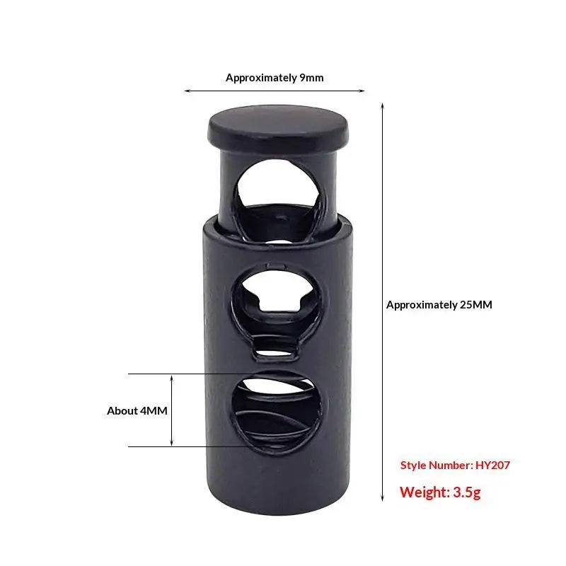 10Pcs Alloy Spring Cord Locks – Adjustable Drawstring Stoppers Cord Lock Set Qst 10PCS Black