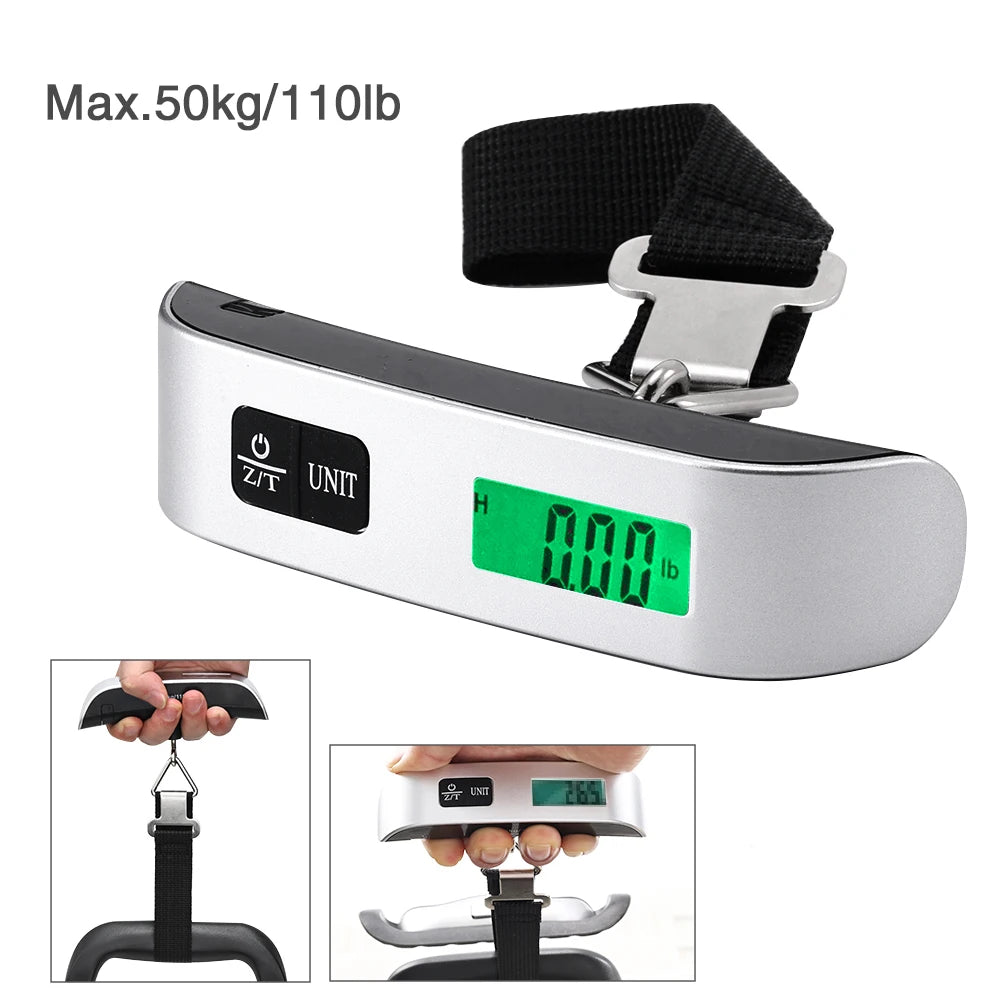 Portable Digital Luggage Scale 110lb/50kg – LCD Hanging Scale Digital Luggage Scale Qst