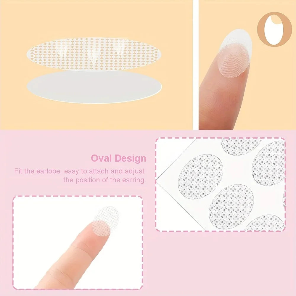 Earlobe Support Patches – Transparent Bifurcated Earring Stickers Earring Support Patch Qme