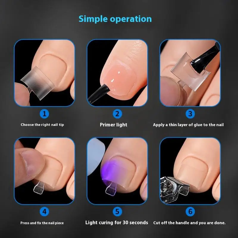 Frosted Square Press-On Toe Nail Tips | Half Cover Pedicure Press-On Toenail Tips Qme