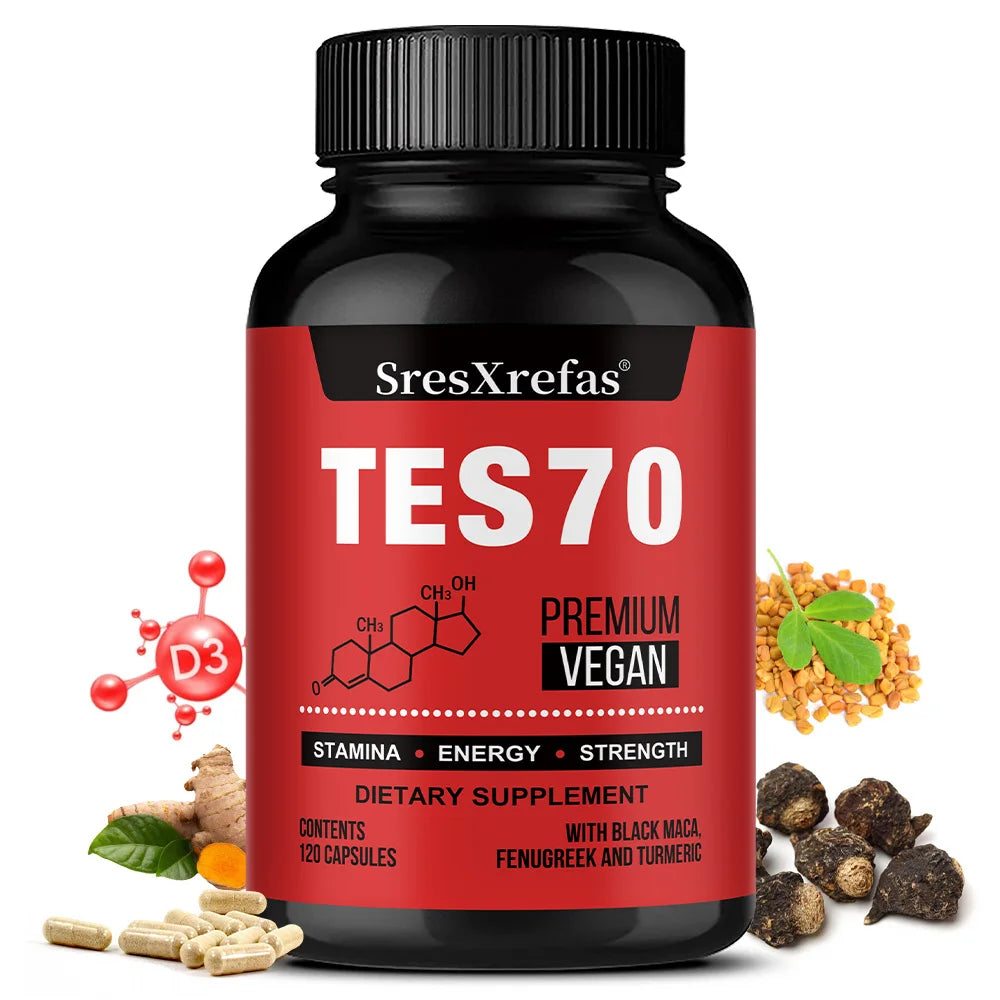 Fenugreek, Turmeric & Black Maca Capsules | Energy & Vitality Herbal Supplement Qst