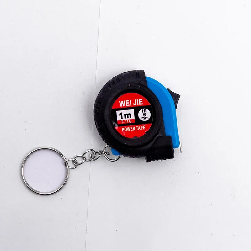 Mini Keychain Tape Measure – Metric Retractable Pull Ruler Keychain Tape Measure Qme Blue