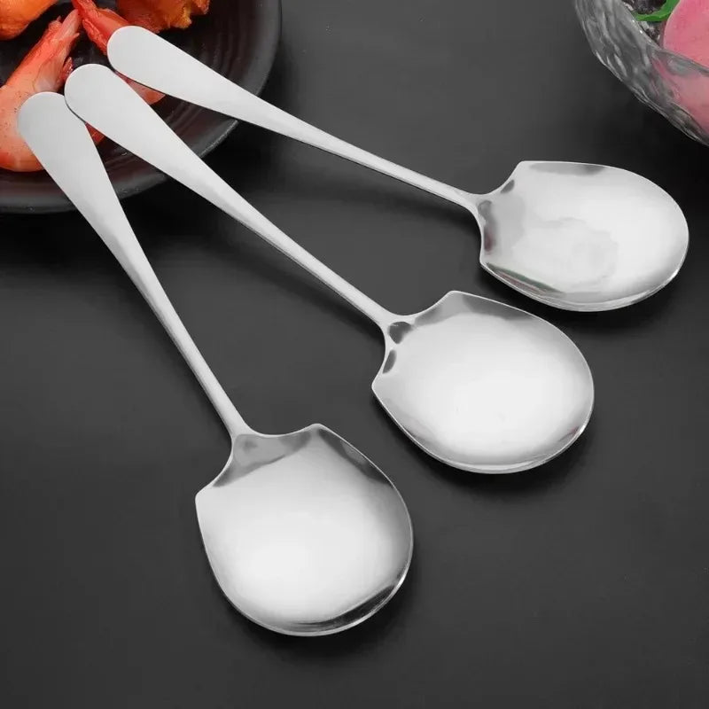 Stainless Steel Long Handle Spoons Set of 2 – Kitchen Cutlery Kitchen Spoon Set Qme
