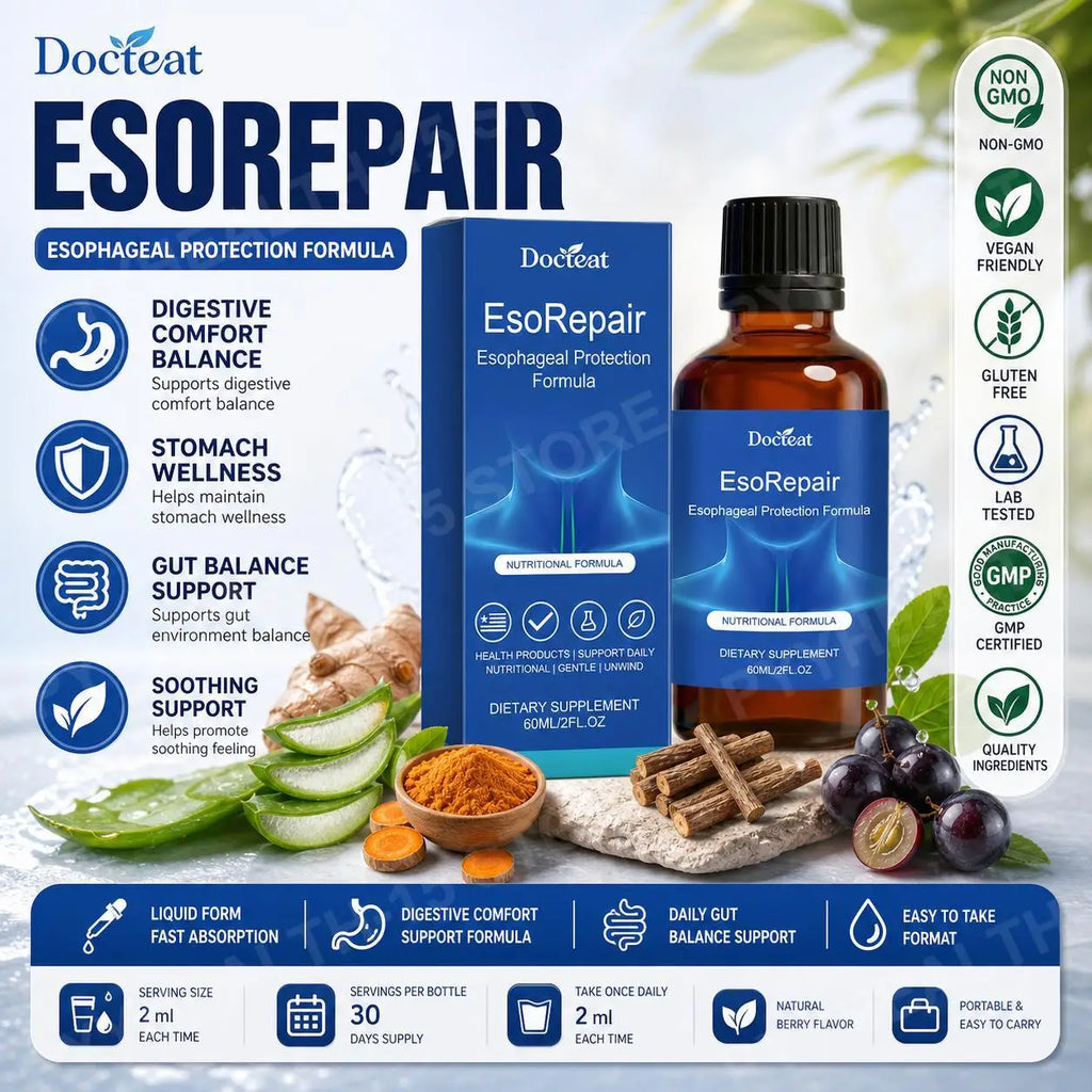 Docteat Gut Support Liquid | Vitamin C, Aloe Vera, Licorice 60ml Digestive Supplement Qst