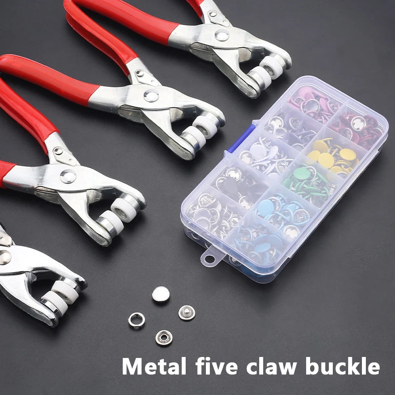 50-Set Metal Snap Buttons with Plier Tool – DIY Sewing Kit Snap Button Sewing Kit Qst