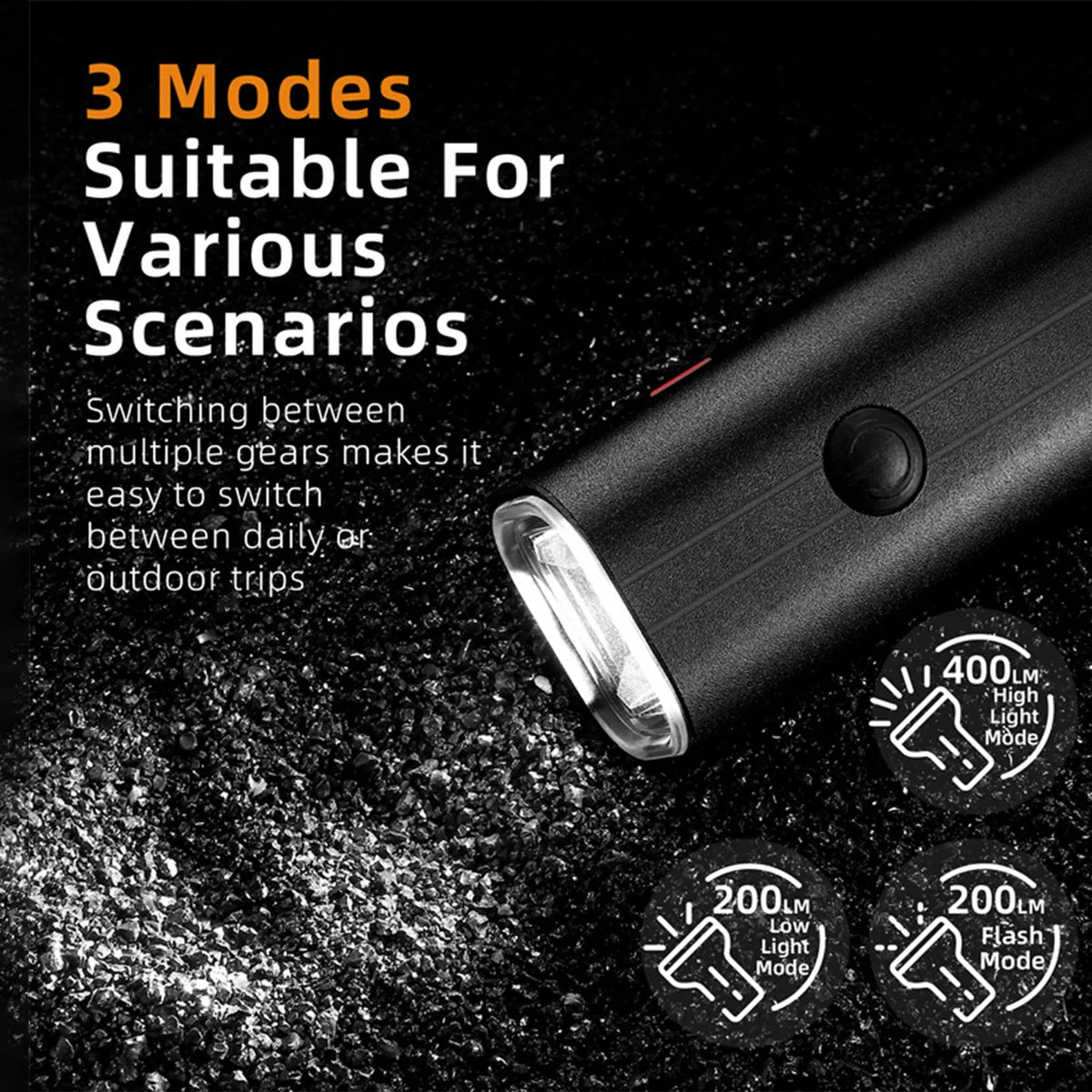 Rechargeable Waterproof LED Bicycle Front Light 2000mAh Bicycle Front Light Qme