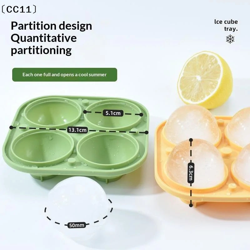 Large Round Sphere Silicone Ice Ball Mold Tray – 4 Holes Silicone Ice Ball Mold Qme