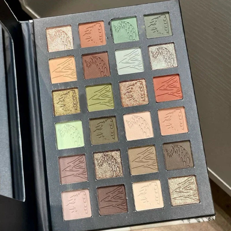 24-Shade Brown Neutral Glitter Matte Shimmer Eyeshadow Palette Eyeshadow Palette Qme