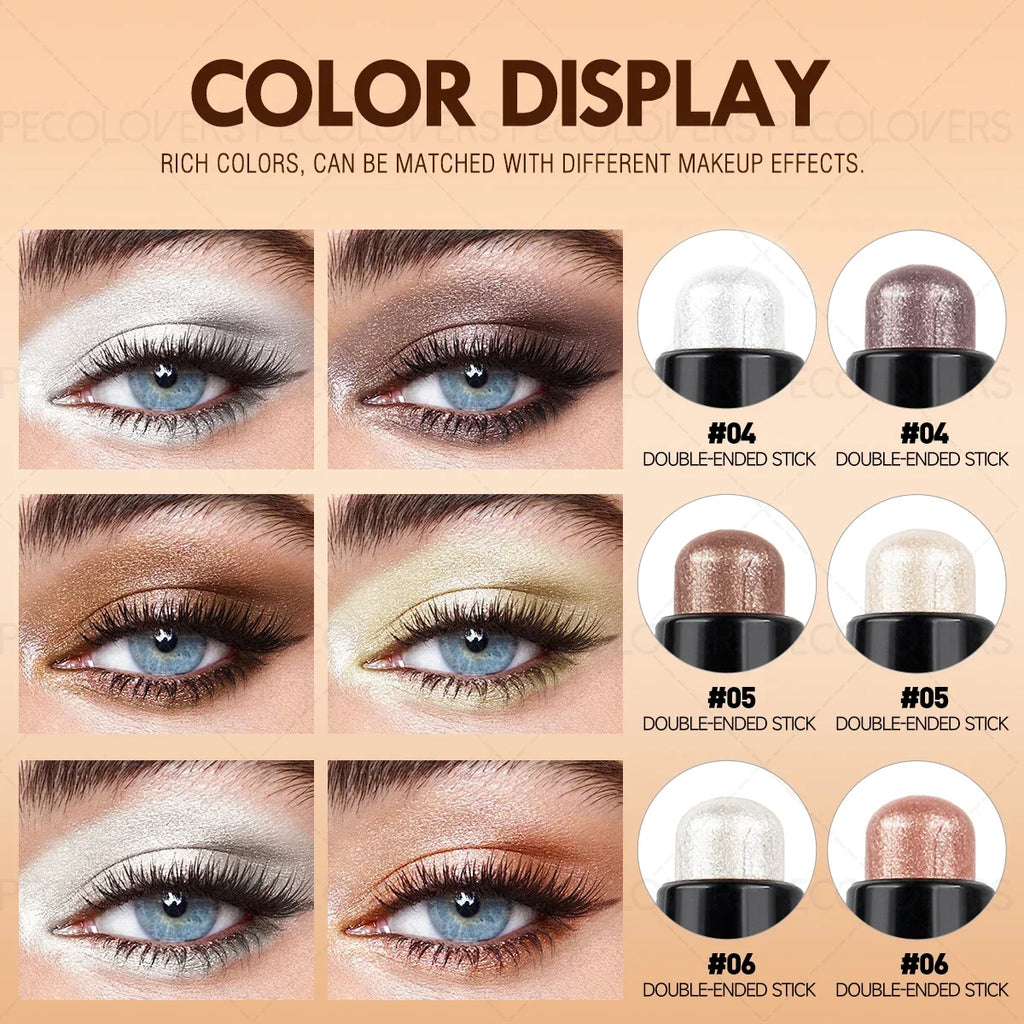 Double-Ended Eyeshadow Stick & Eye Highlighter | 6 Colors Eyeshadow Stick Qme