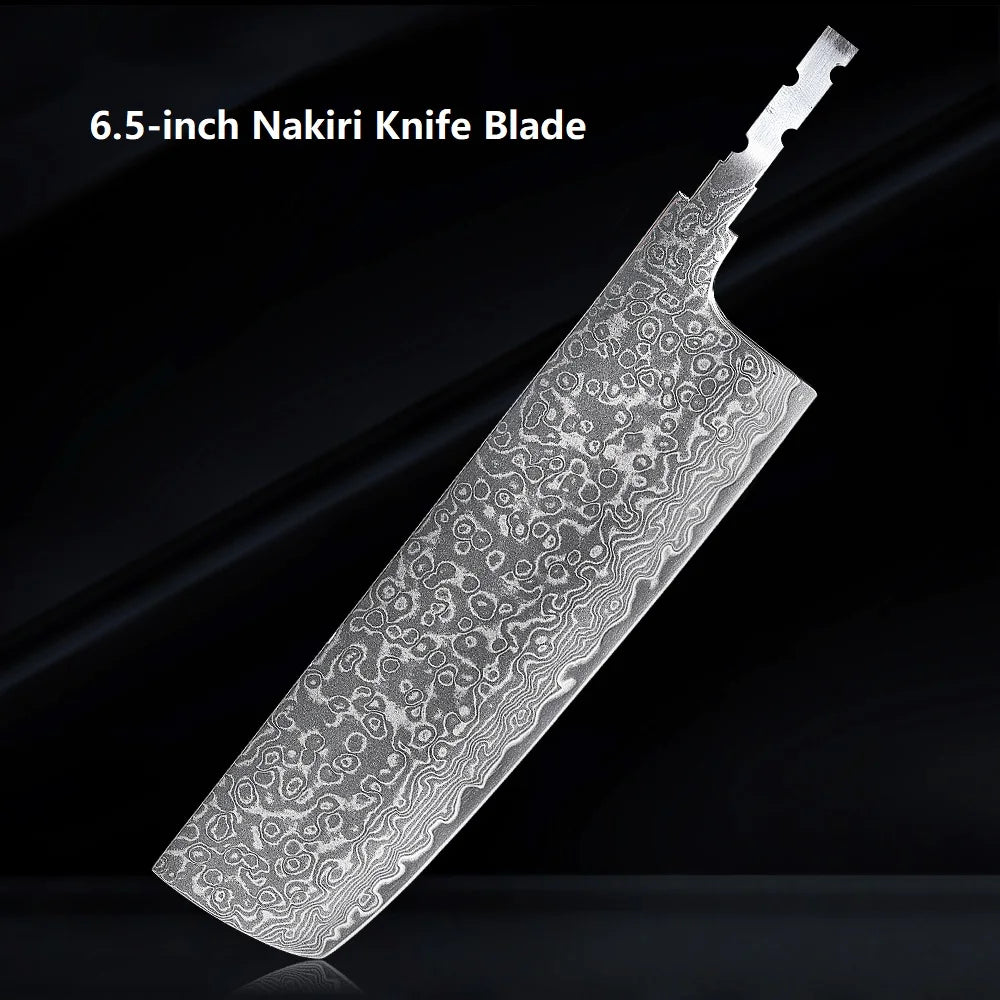 DASHWAY Damascus Steel Blank Blade AUS-10 Full Tang DIY Knife Damascus Blank Blade Qst Nakiri Blade