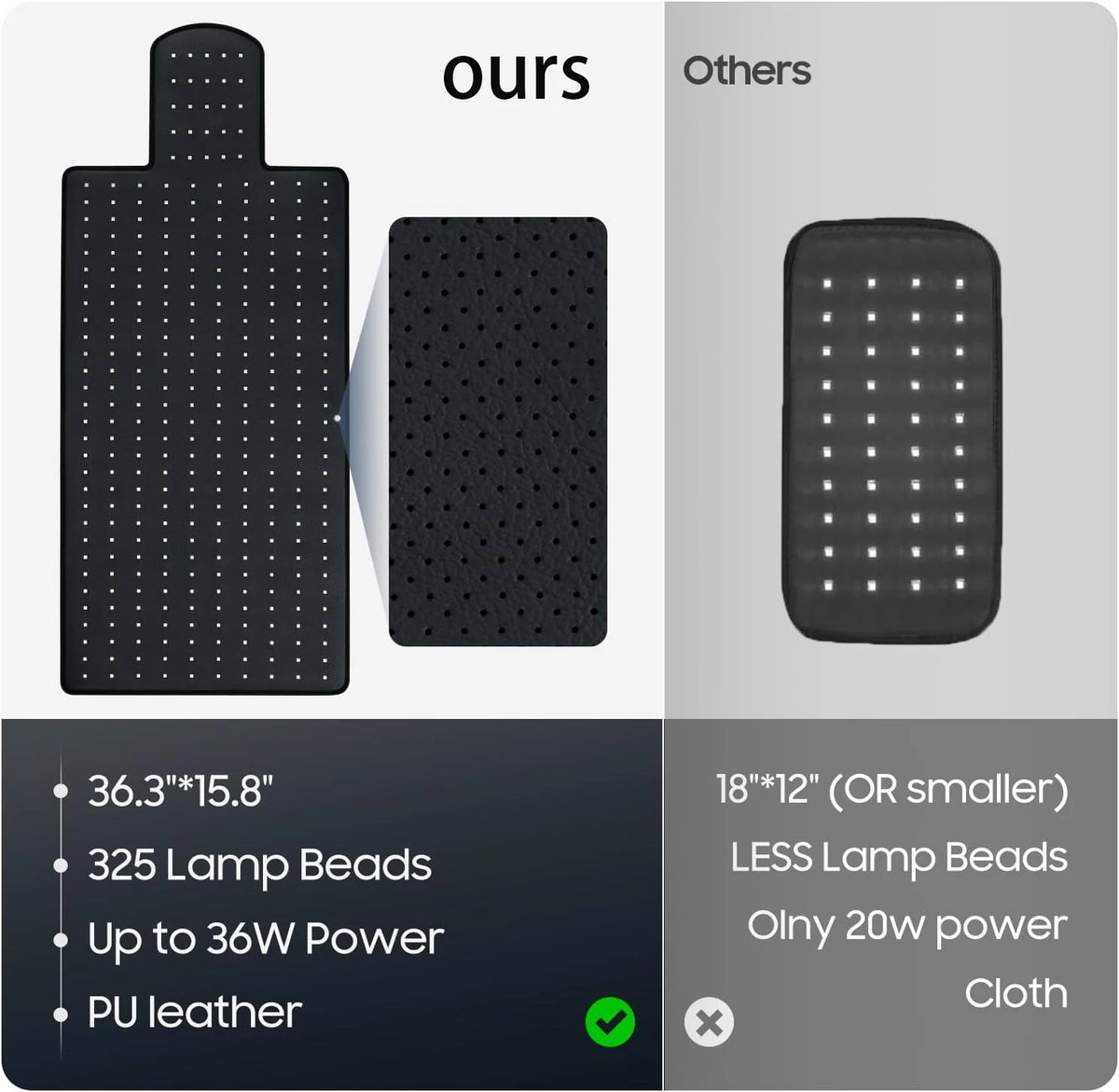 Red Light Therapy Mat 325 LEDs 660nm 850nm Near Infrared Wrap Belt Red Light Therapy Mat Qst