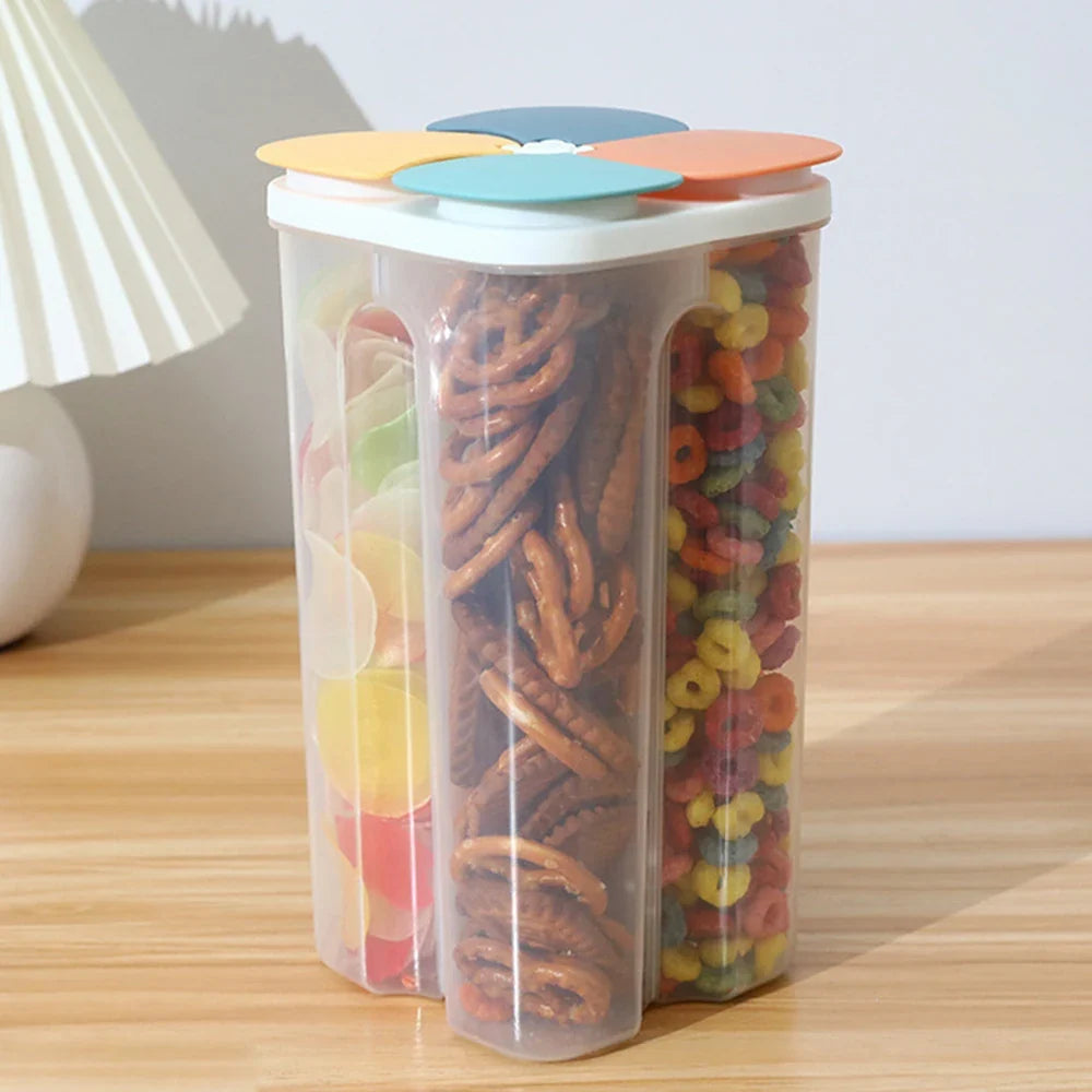Transparent Food Storage Crisper with Partitions & Sealed Lid Food Storage Crisper Qme Dark Large