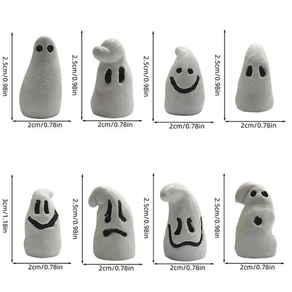 Halloween Glow-in-the-Dark Ghost Figurines Set of 8 Miniature Halloween Figurines Qme White China Mainland