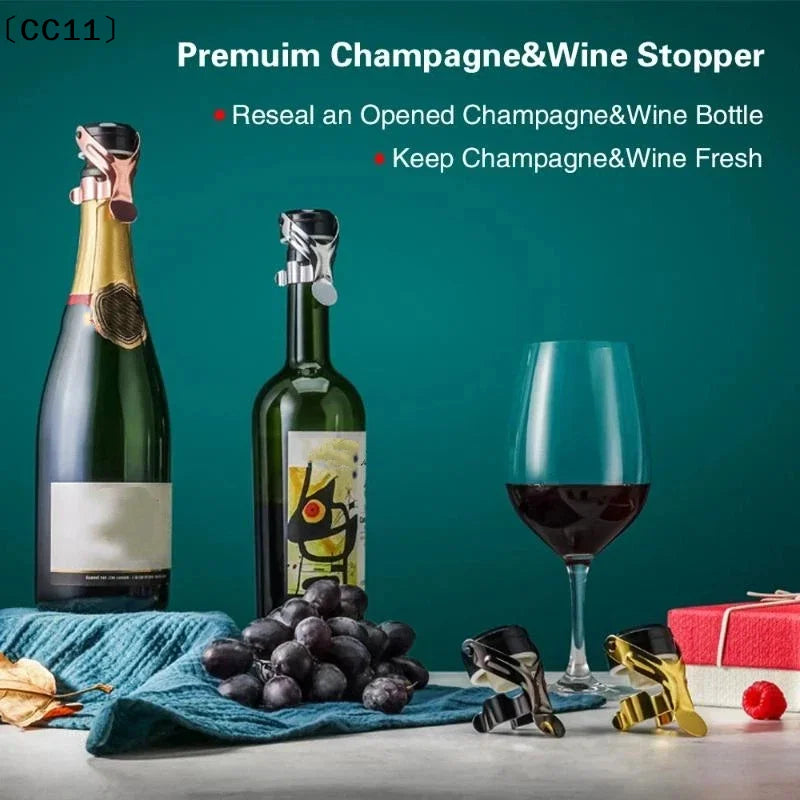 Stainless Steel Wine & Champagne Bottle Stopper | 3 Colors Wine Bottle Stopper Qme